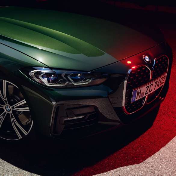 Oldalnézet, motorháztető, BMW 4 Cabrio, G23, 2020 BMW 4 Cabrio, G23, 2020, Sanremo zöld metál, oldalnézet, motorháztető