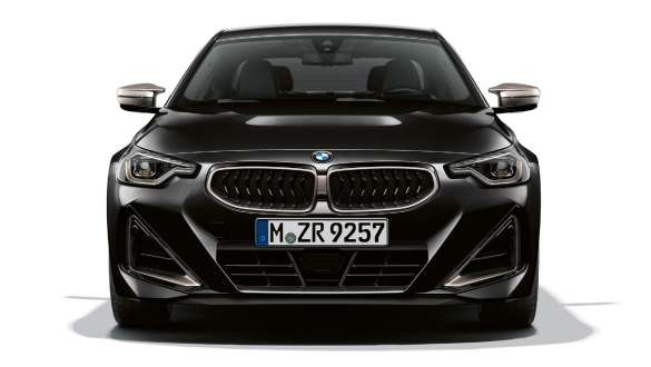 Orrdizájn, BMW M240i xDrive Coupé, G42, 2021 BMW M240i xDrive Coupé, G42, 2021, Zafírfekete metál, orrdizájn