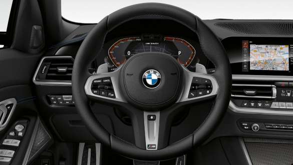 Változó áttételű sport kormánymű, BMW M340i xDrive Limousine, G20, 2020 Változó áttételű sport kormánymű, BMW M340i xDrive Limousine, G20, 2020, Zafírfekete metál, műszerfal, belső tér