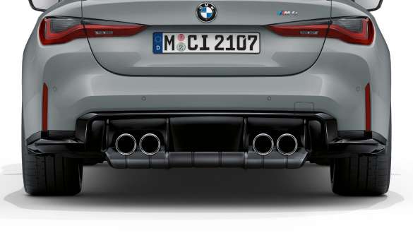 Krómozott kipufogóborítások, BMW M4 Coupé, G82, 2020 BMW M4 Coupé, G82, 2020, krómozottkipufogóborítások, közelről
