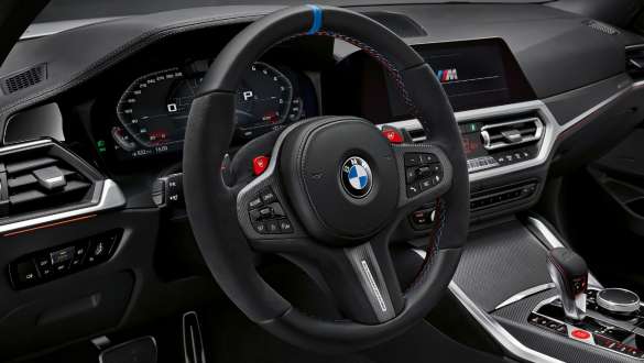 M Performance Pro kormány, BMW M4 Coupé, G82, 2020 BMW M4 Coupé, G82, 2020, M Performance Pro kormány, belső tér, közelről