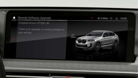 Távoli szoftverfrissítés, BMW X4 M modellek, F98, G02 LCI, Facelift 2021 BMW X4 M modellek, F98, G02 LCI, 2021 Facelift, Távoli szoftverfrissítés, központi kijelző