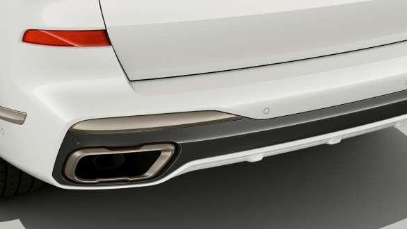 BMW X7 M modellek M Sport kipufogórendszerrel, G07, 2019 BMW X7 M modellek M Sport kipufogórendszerrel, G07, 2019, a far közelről