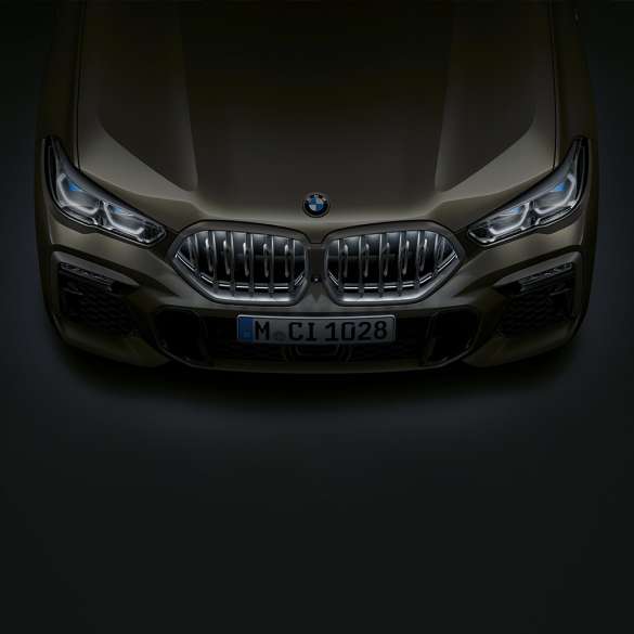 BMW X6 orr-rész. A BMW X6 „Iconic Glow” BMW veséi felülről.