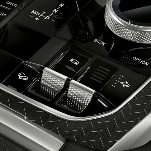 BMW X6 középkonzol. A BMW X6 belső tere a középkonzollal.