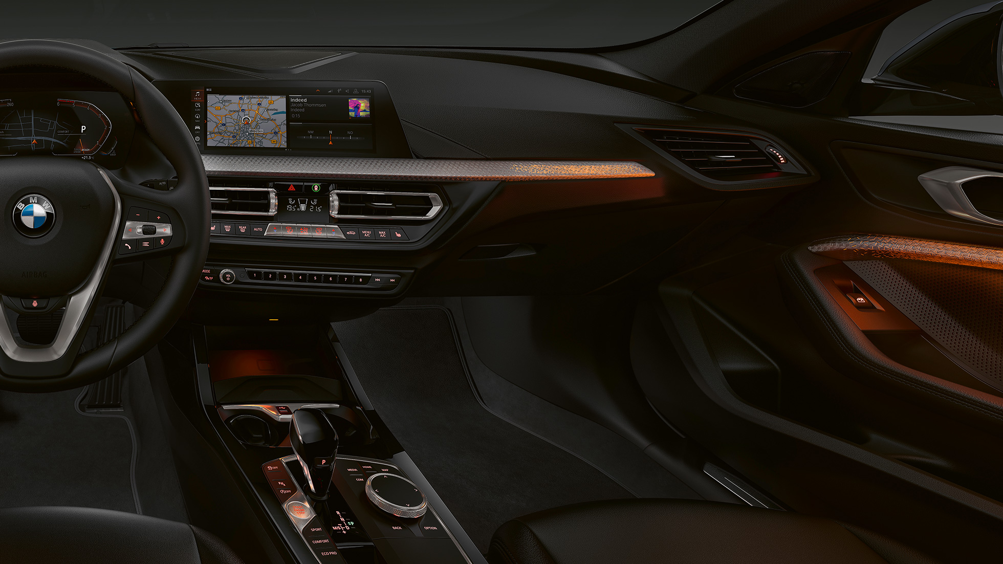 Illuminated Nice belső díszítőelemek. BMW 1-es, Luxury Line modell, Illuminated Nice belső díszítőelemek.