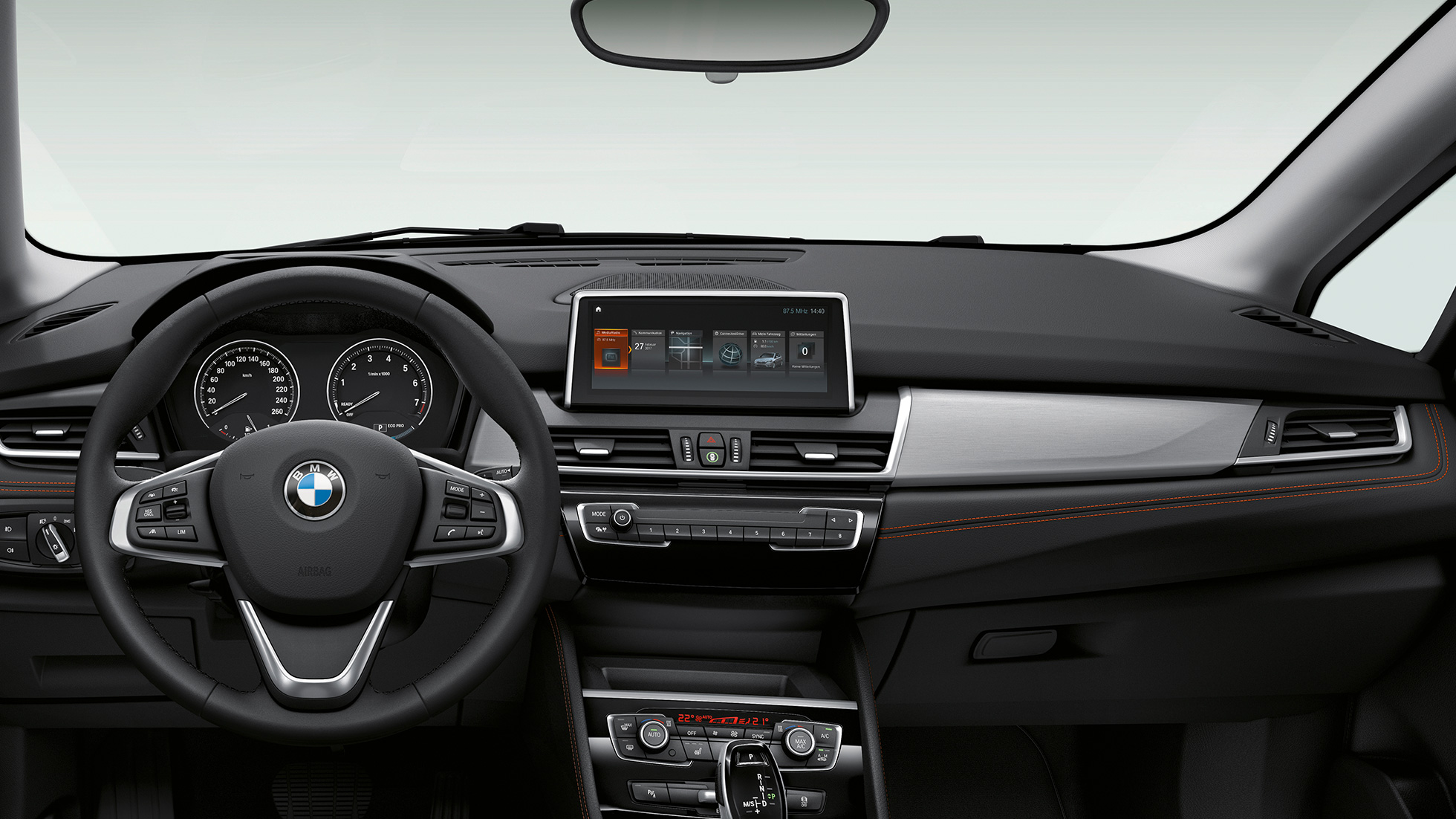 Műszerfal, BMW 2 Active Tourer, Sport Line modell Műszerfal, BMW 2 Active Tourer, Sport Line modell, 220i, F45, 2018
