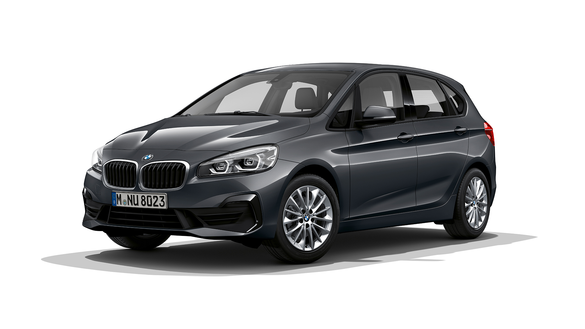 Rézsútos elölnézet, BMW 2 Active Tourer, Advantage modell BMW 2 Active Tourer, 218i, F45, Advantage modell, Mineral szürke metál, rézsútos elölnézet