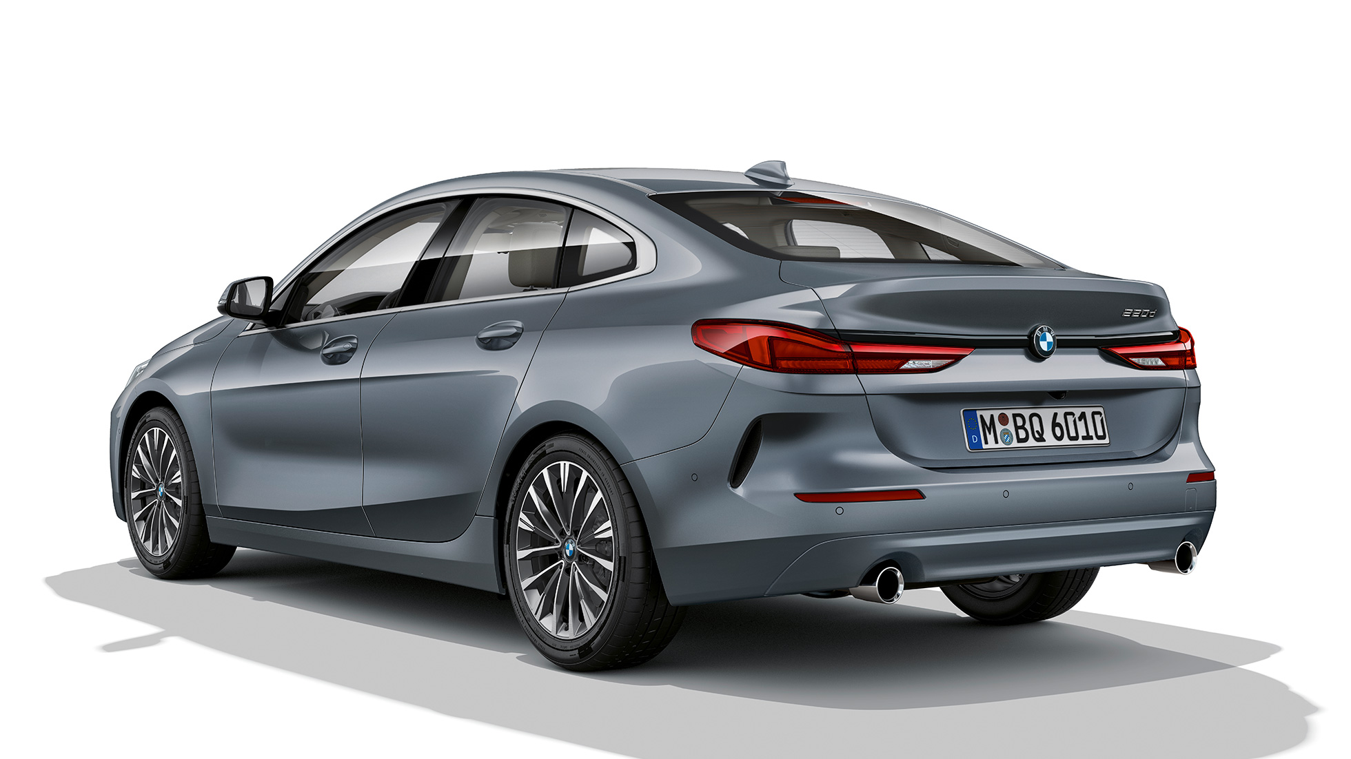 17” könnyűfém keréktárcsák, BMW 2 Gran Coupé, Luxury Line modell 17” könnyűfém keréktárcsák, BMW 2 Gran Coupé, Luxury Line modell, Storm Bay metálfényezés, F44, rézsútos oldalnézet