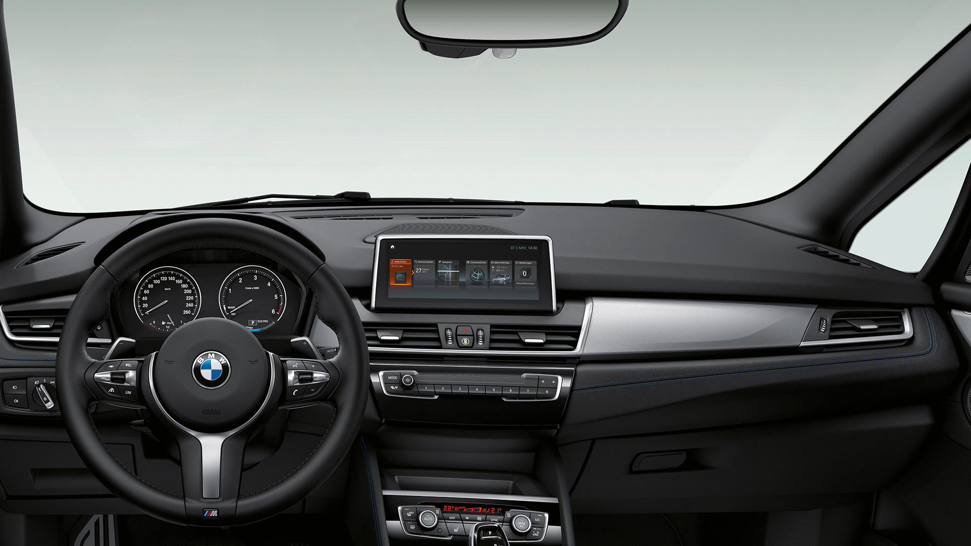 Műszerfal, BMW 2 Gran Tourer, Advantage modell Műszerfal, BMW 2 Gran Tourer, 218i, Advantage modell, F46, 2018, belső tér