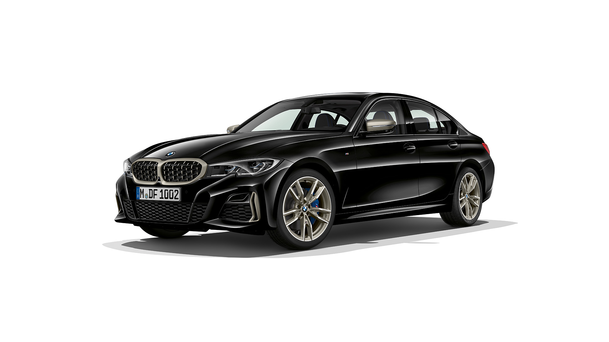 BMW 3-as Limousine, BMW M340i xDrive. A BMW 3-as Limousine M340i xDrive modell álló oldalnézete.