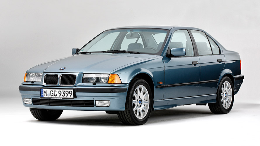 BMW 3 Limousine, E36, a harmadik generáció rézsútos elölnézetből A BMW 3-sorozat modelljei, BMW 3 Limousine, E36, a harmadik generáció rézsútos elölnézetből