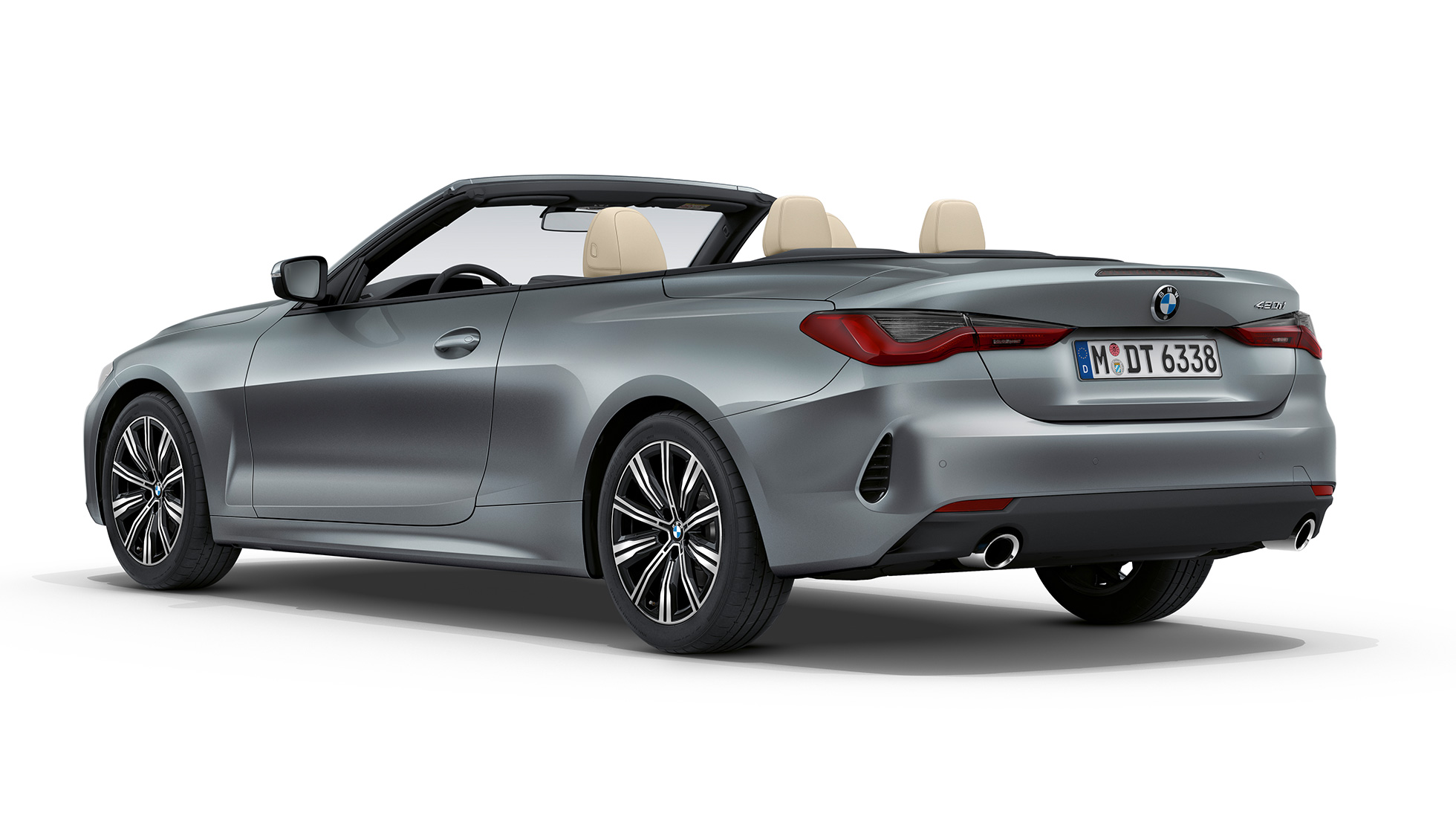 Far, BMW 4 Cabrio, alapmodell, G23, 2020 BMW 4 Cabrio, G23, 2020, alapmodell, Bluestone metál, rézsútos hátulnézet