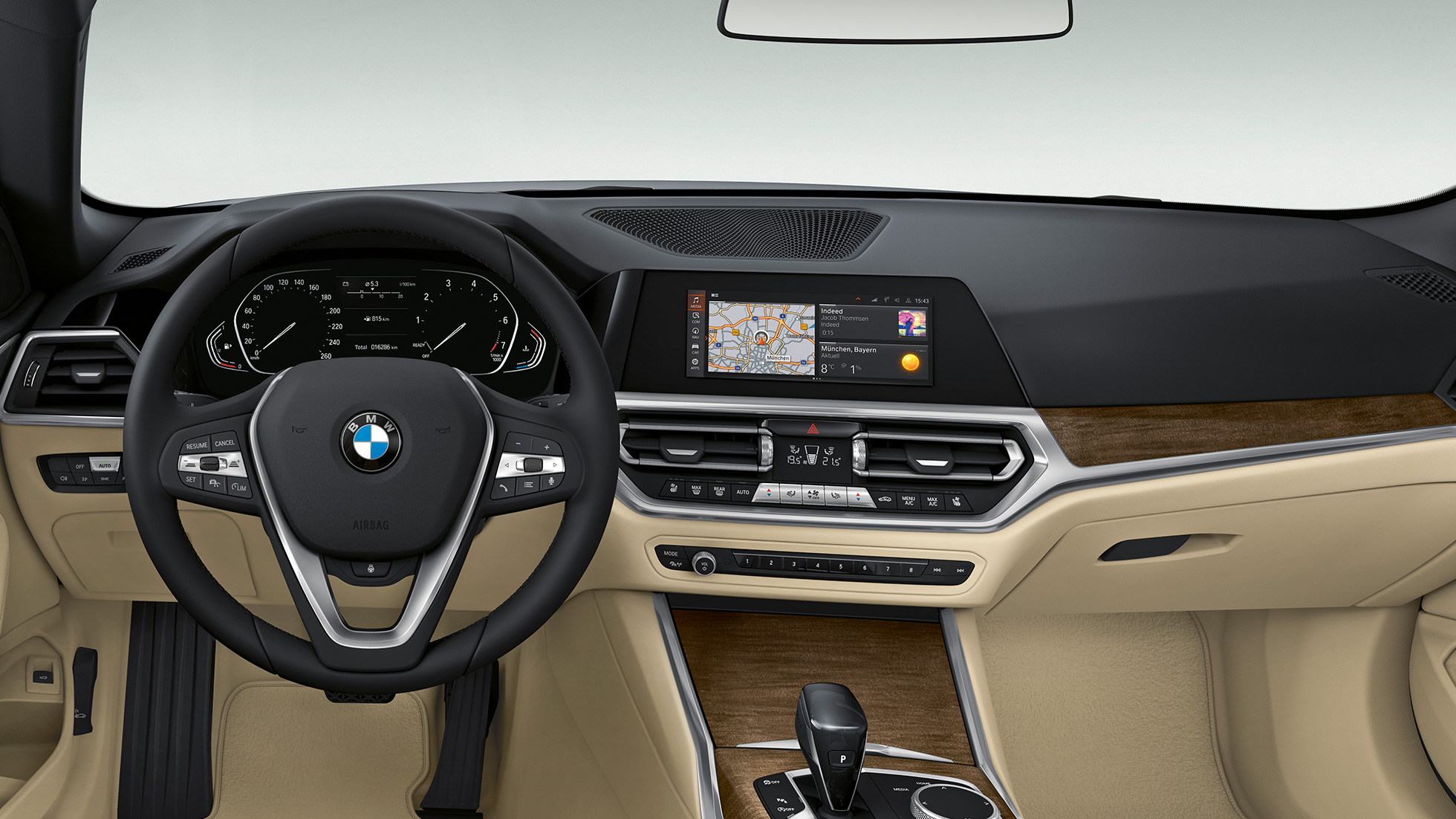 Műszerfal, BMW 4 Cabrio, alapmodell, G23, 2020 BMW 4 Cabrio, G23, 2020, alapmodell, belső tér, műszerfal