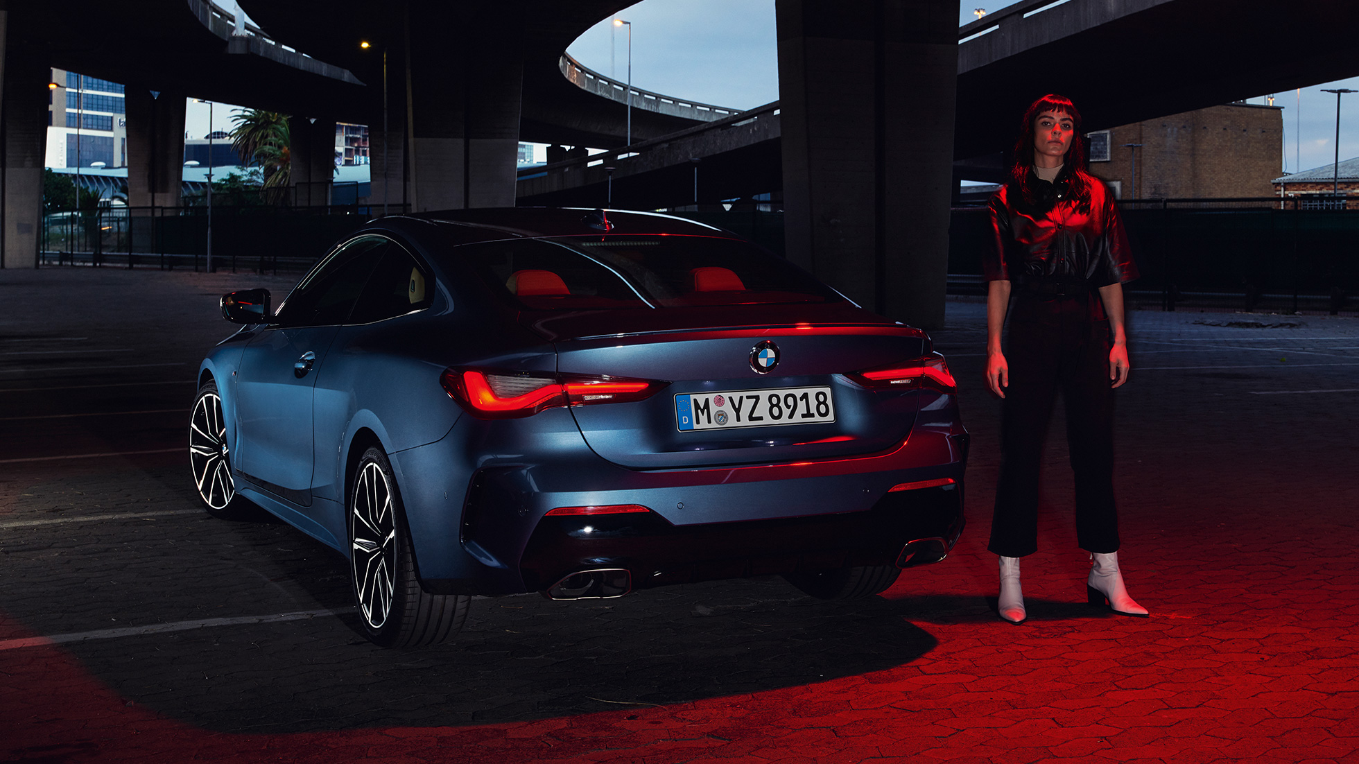 Hátulnézet, hátsó lámpák, BMW 4 Coupé, G22, BMW 4 Coupé, G22, 2020, Arctic Race kék metál, hátulnézet, hátsó lámpák