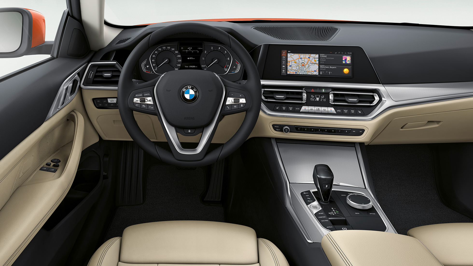 BMW 4 Coupé, alapfelszereltségű változat, G22, 2020 BMW 4 Coupé, G22, 2020, alapfelszereltségű modell, belső tér