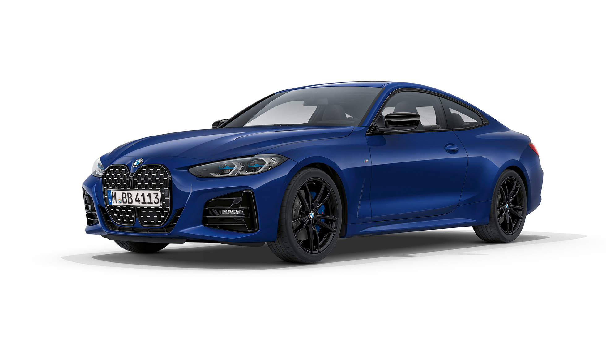 BMW 4 Coupé, M Sport csomag, G22, 2020 BMW 4 Coupé, G22, 2020, M Sport csomag, Arctic Race kék metál, rézsútos elölnézet
