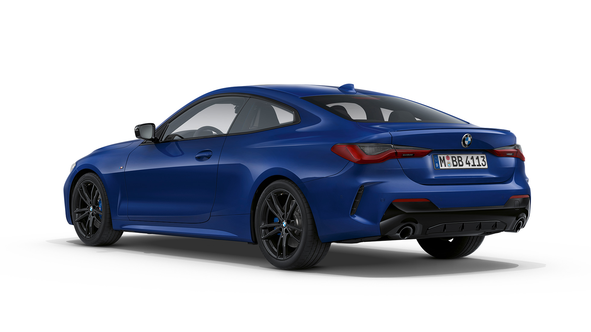 Far, BMW 4 Coupé, M Sport csomag, G22, 2020 BMW 4 Coupé, G22, 2020, M Sport csomag, Arctic Race kék metál, rézsútos hátulnézet
