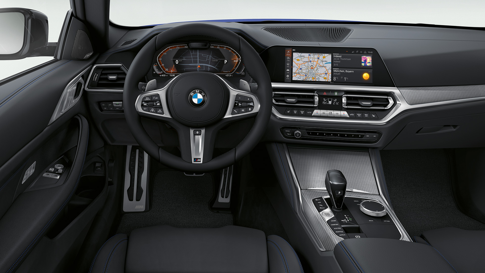 Kárpit, BMW 4 Coupé, M Sport csomag, G22, 2020 Exkluzív bőrkárpit, BMW 4 Coupé, G22, 2020, M Sport csomag, belső tér