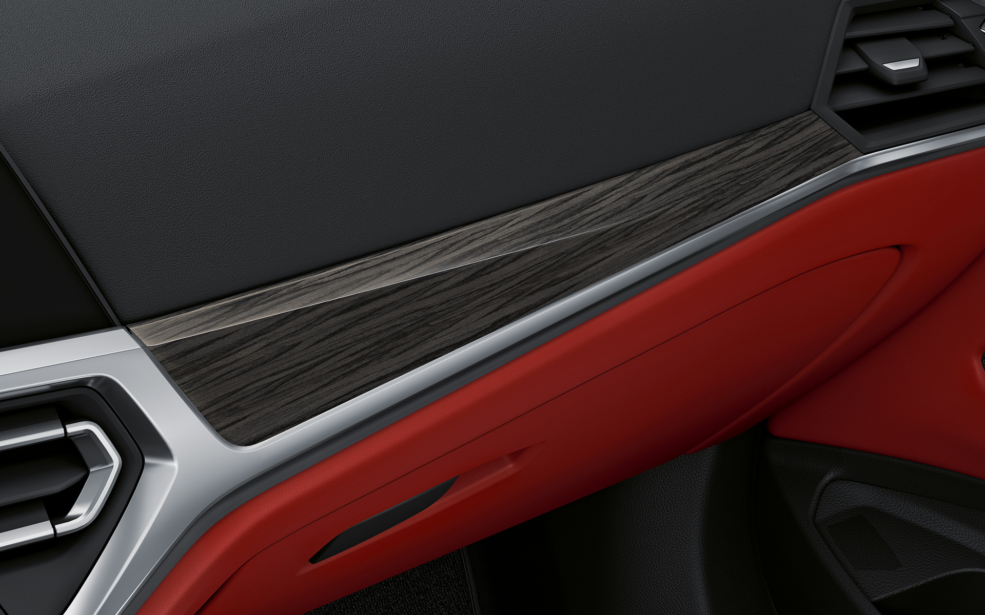 Nemesfa belső díszítőelemek, BMW 4 Coupé, Individual, G22, 2020, belső tér Nemesfa belső díszítőelemek Pearl króm kiemeléssel, BMW 4 Coupé Individual, G22, 2020, belső tér