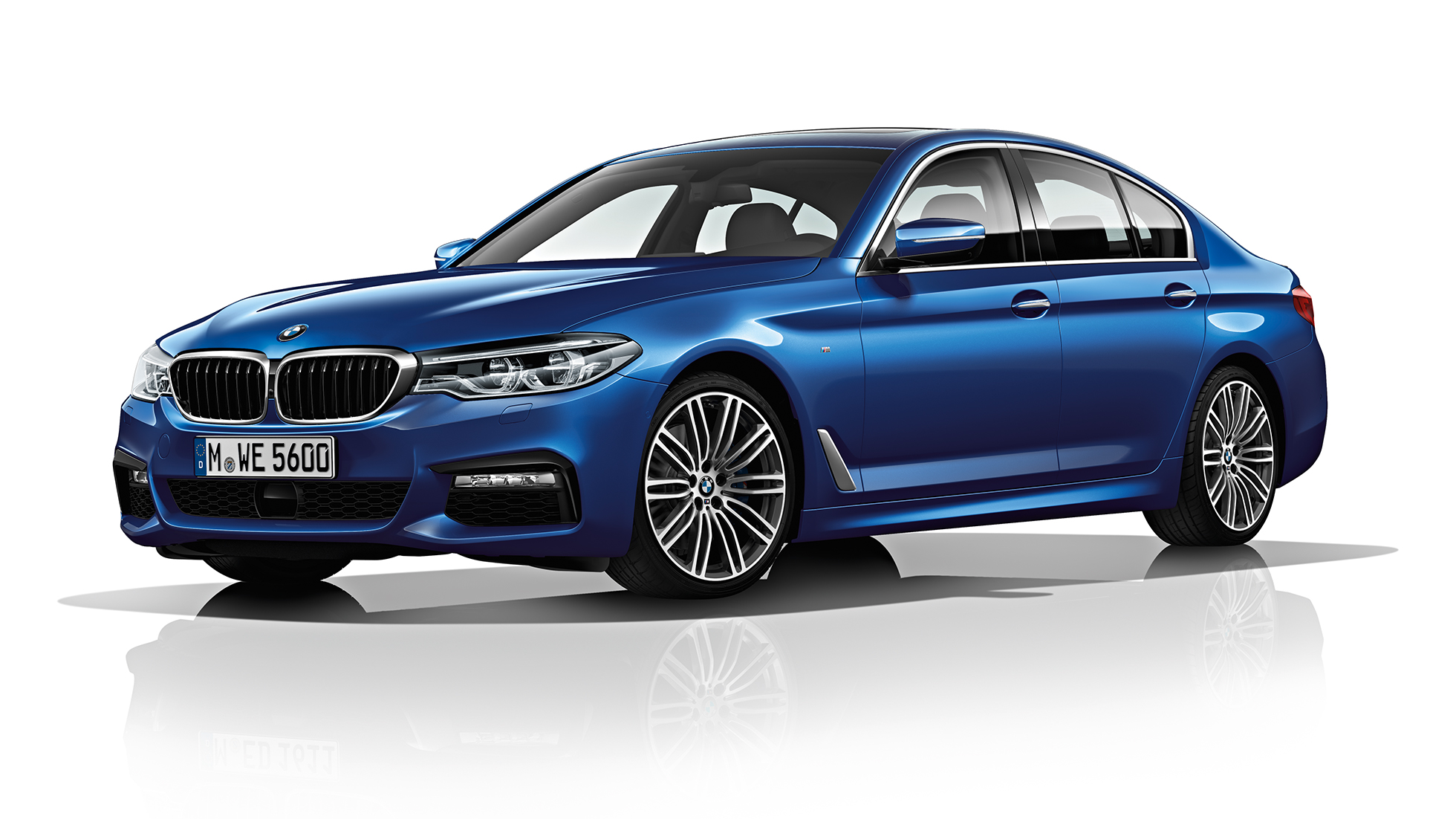 M Sport csomag, rézsútos elölnézet, BMW 5 Limousine, 540i Limousine M Sport csomag, BMW 5 Limousine, 540i Limousine, G30, Mediterrán kék metál, rézsútos elölnézet