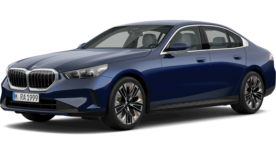 BMW 5 Limousine, G60 ICE, 2023, egy álló autó rézsútos elölnézetből BMW 5 Limousine, G60 ICE, 2023, egy álló autó rézsútos elölnézetből