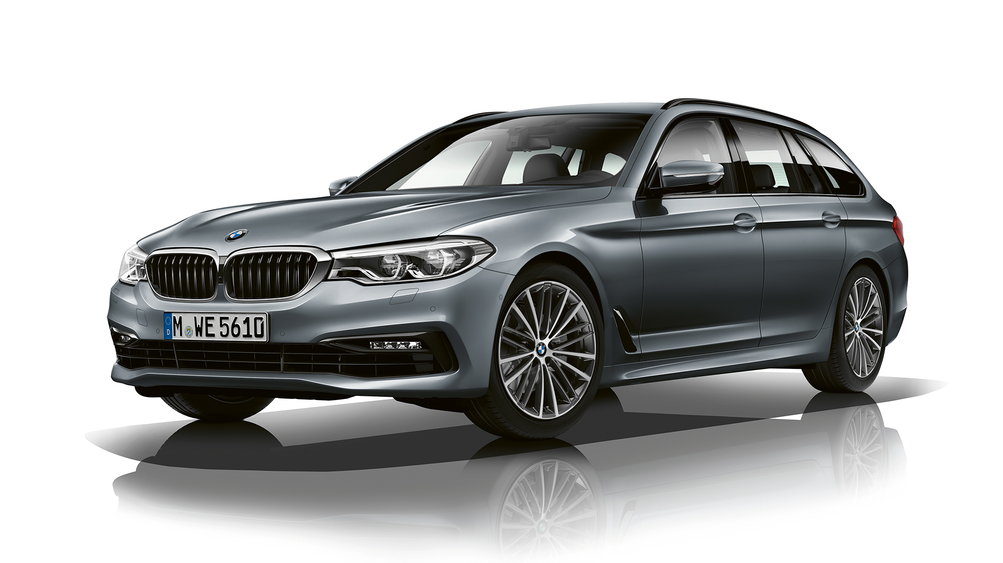Sport Line, rézsútos elölnézet, BMW 5 Touring Sport Line, BMW 5 Touring, 520d Touring, G31, Bluestone metál, rézsútos elölnézet