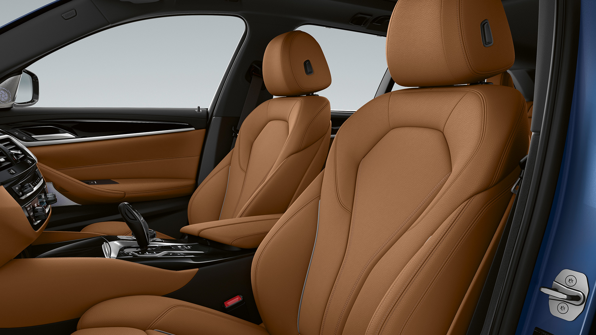Kárpit, BMW 5 Touring, G31, M Sport csomag Konyak színű Dakota bőrkárpit exkluzív varrással, BMW 5 Touring, 530e, G31, 2020, M Sport csomag, belső tér