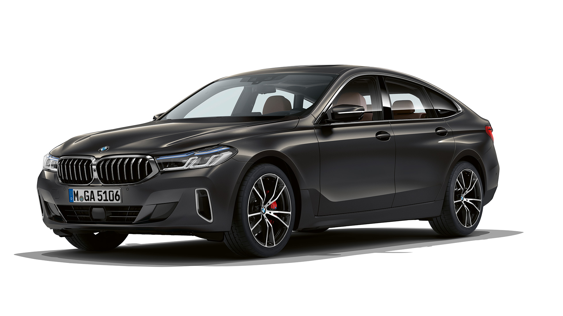 BMW 6 Gran Turismo, Luxury Line, G32, 2020 BMW 6 Gran Turismo, G32, 640d xDrive, 2020, Luxury Line, egy Dravit szürke autó rézsútos elölnézetből
