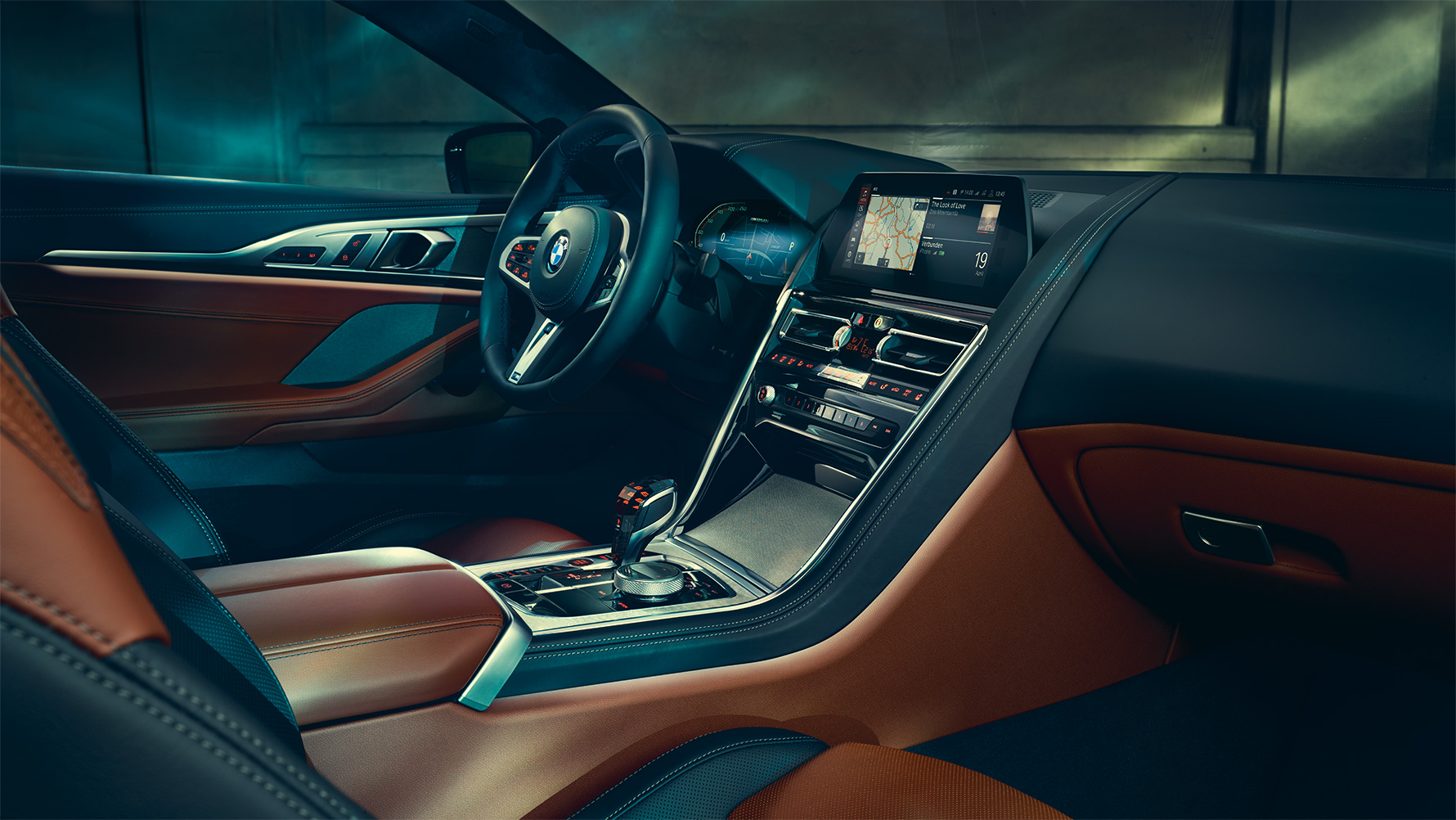 A BMW 8-as Coupé belső tere A BMW 8-as Coupé belső tere.