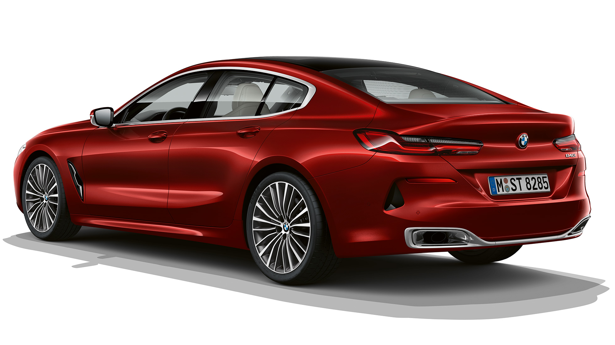 Alapmodell, háromnegyedes hátulnézet BMW 8-as Gran Coupé, alapmodell, háromnegyedes hátulnézet