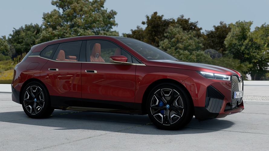 BMW iX, i20, 2021, elektromos SUV, külső, Aventurin vörös BMW iX, i20, 2021, elektromos SUV, külső, Aventurin vörös