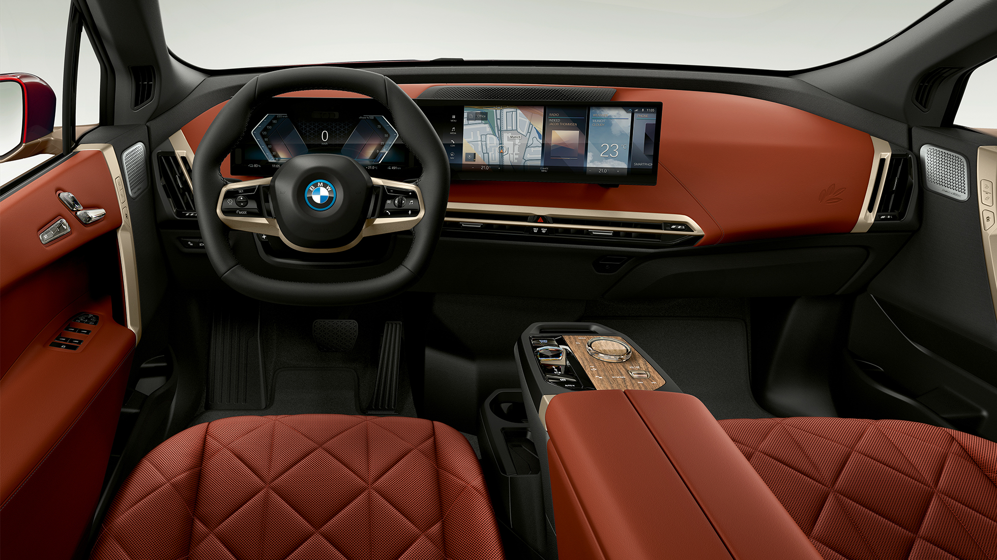 BMW iX, műszerfal BMW iX, i20, műszerfal, belső tér, Suite Castanea dizájn