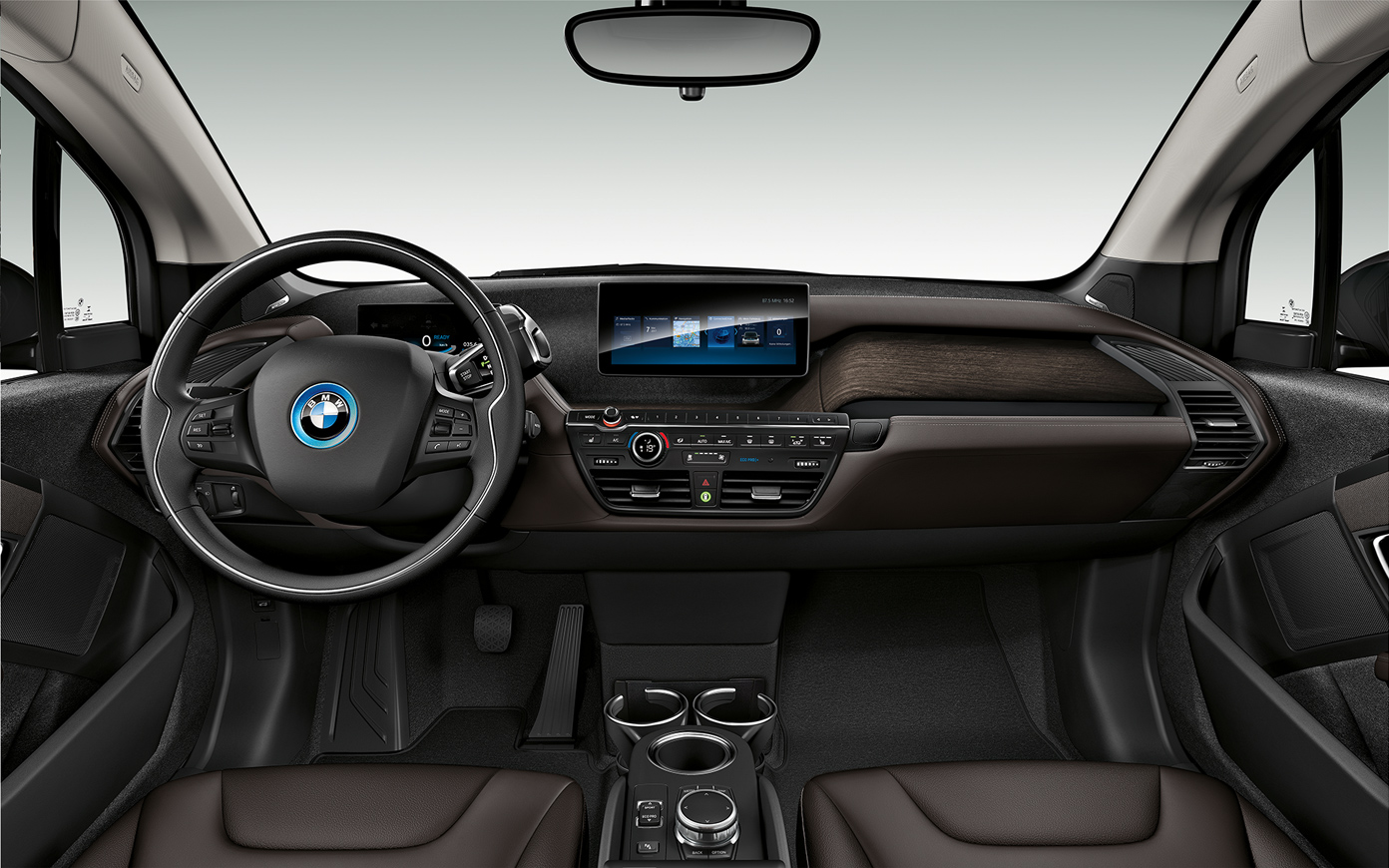 BMW i3s, i01, 2018, belső tér BMW i3s, i01, 2018, belső tér, műszerfal
