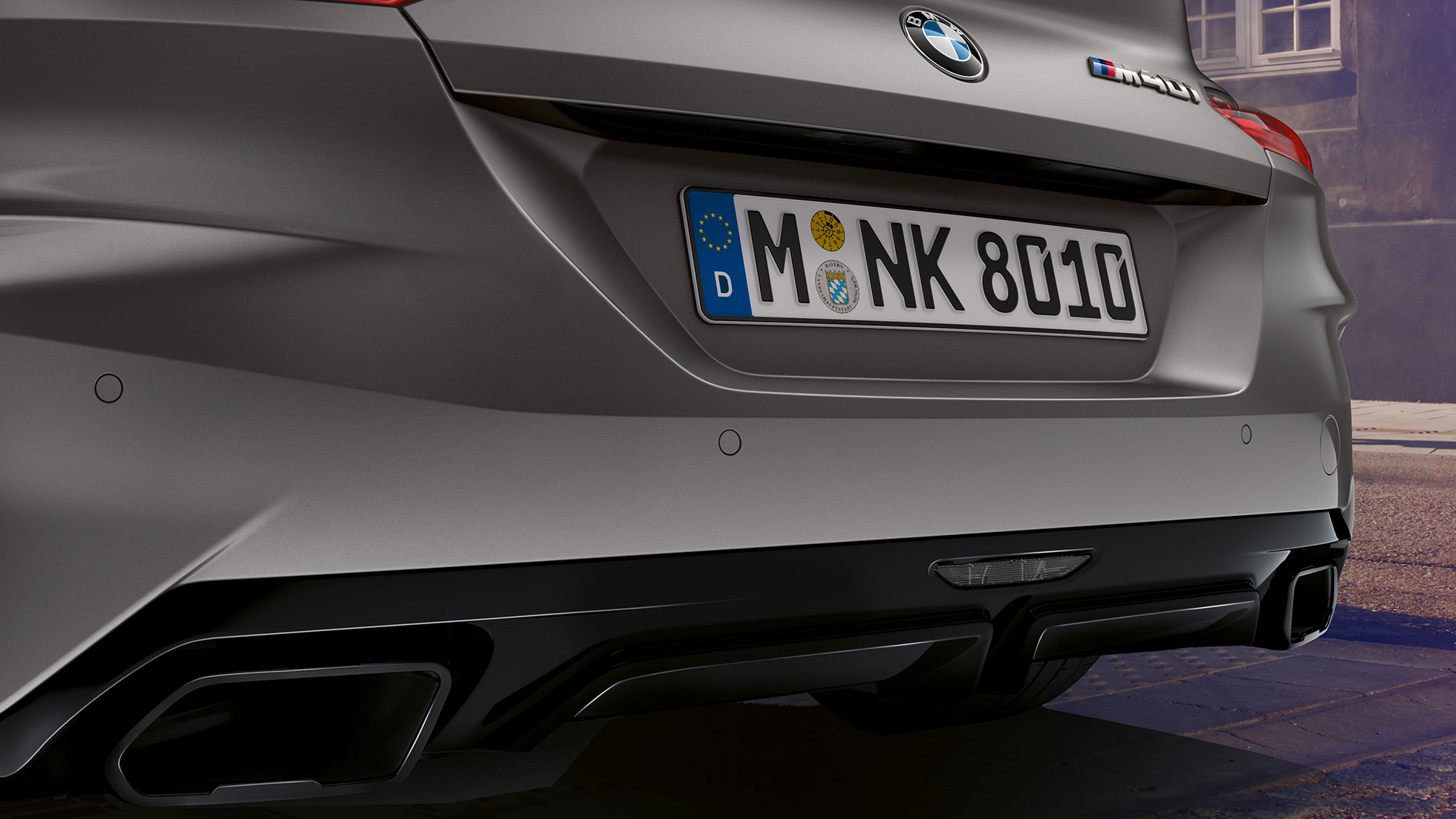 Kipufogók, BMW Z4 M40i Kipufogók, BMW Z4 Roadster M40i, G29, 2019, BMW Individual Frozen szürke metál, közelről
