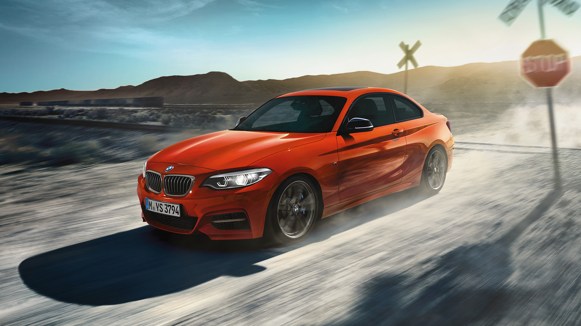 Dizájn, BMW M240i Coupé Dizájn, BMW M240i Coupé, F22, 2017, Sunset narancs metál, rézsútos elölnézet
