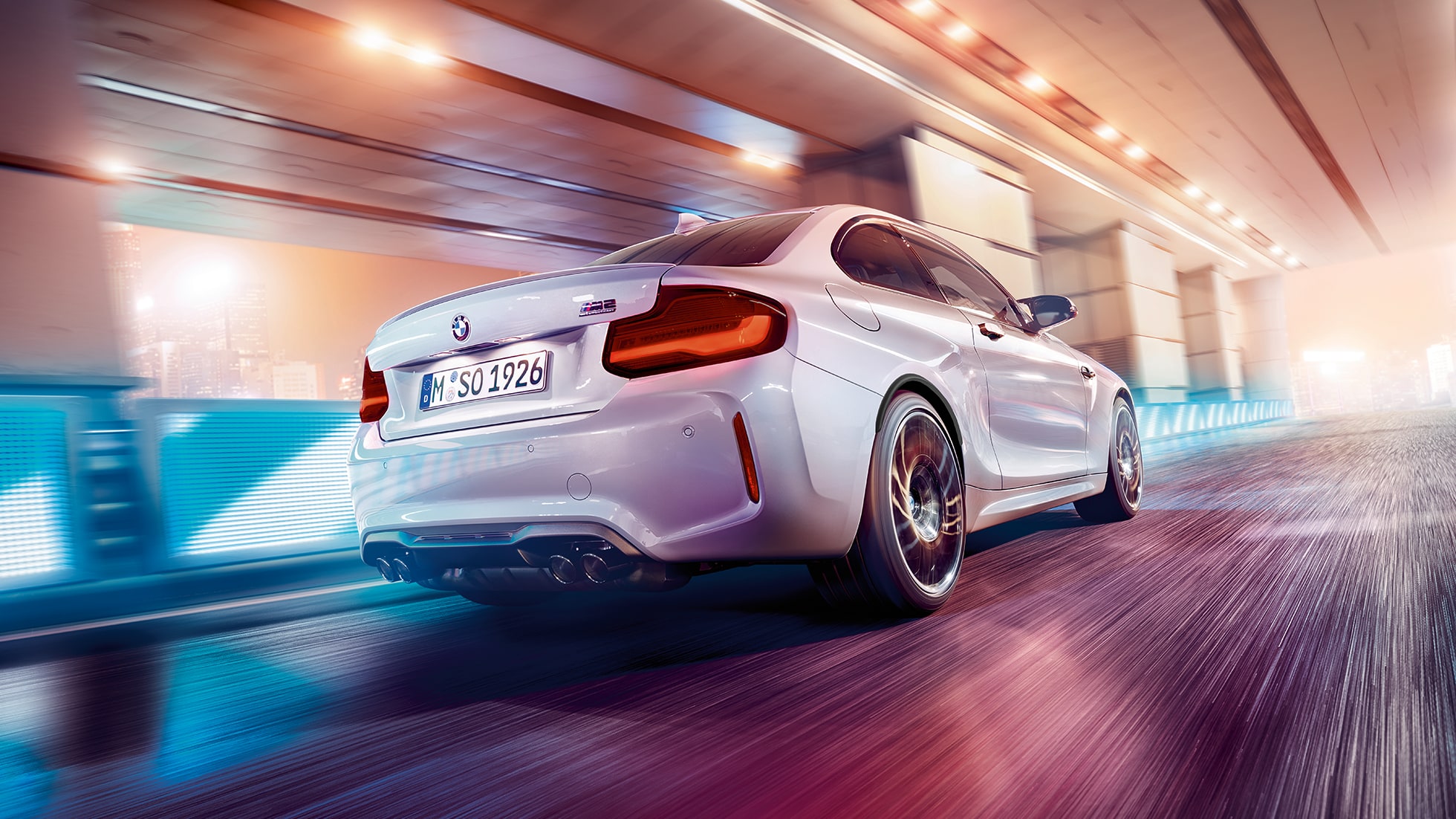 Fardizájn, BMW M2 Competition, F87 Fardizájn, BMW M2 Competition, F87, 2018, Hockenheim ezüst metál, rézsútos elölnézet