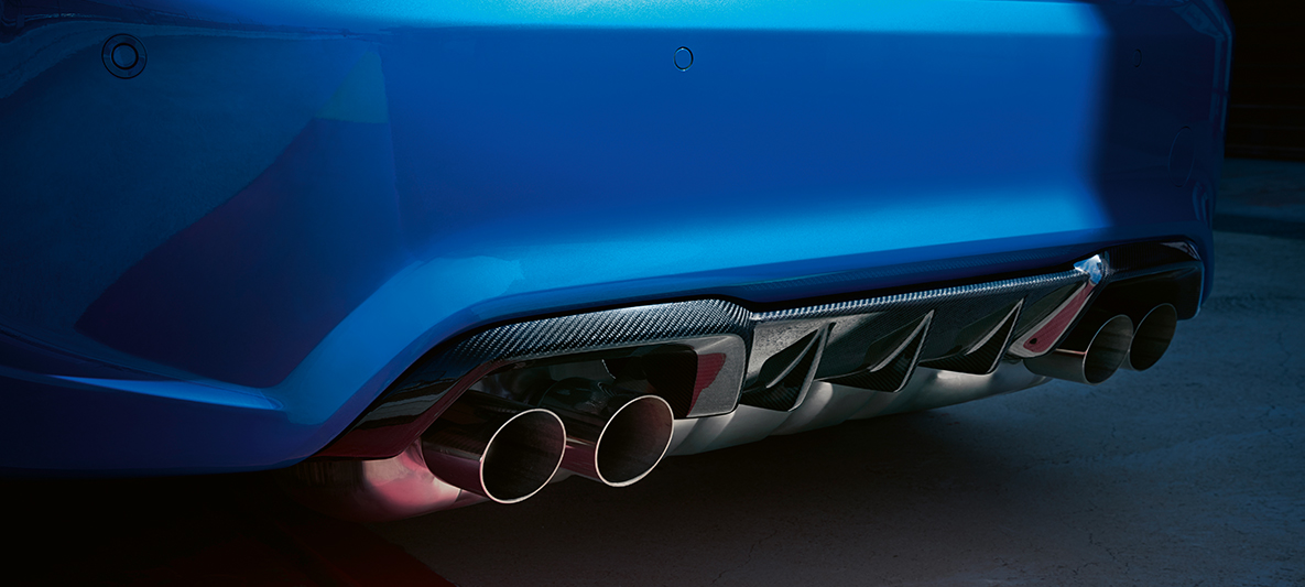 Hátsó diffúzor, BMW M2 CS Hátsó diffúzor, BMW M2 CS, F87, Misano kék metál, részlet