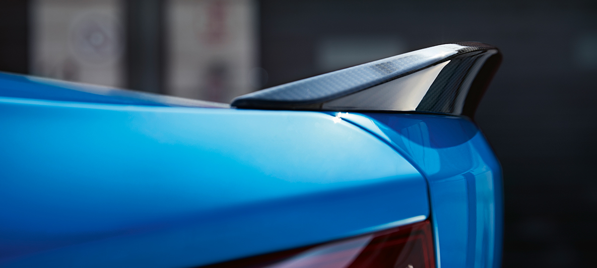 Hátsó légterelő, BMW M2 CS Hátsó légterelő, BMW M2 CS, F87, Misano kék metál, részlet