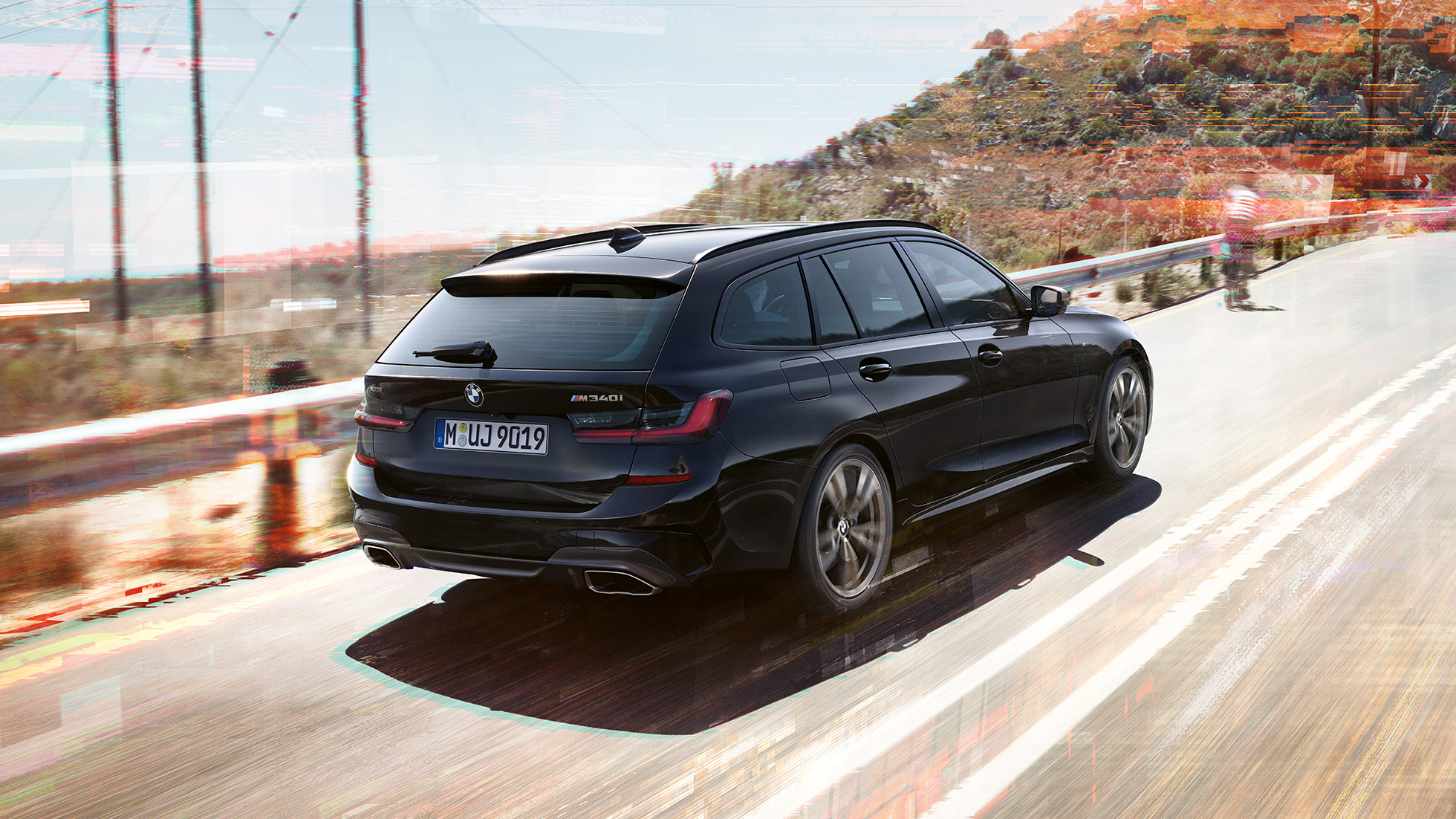 Hátsó dizájn, kipufogók BMW M340i xDrive Touring, hátsó dizájn, kipufogók