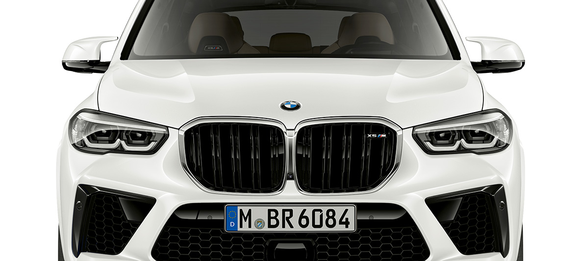 Orr-rész, BMW X5 M, F95 M dupla vese, BMW X5 M, Kristály fehér, F95, 2020, SUV, elölnézet
