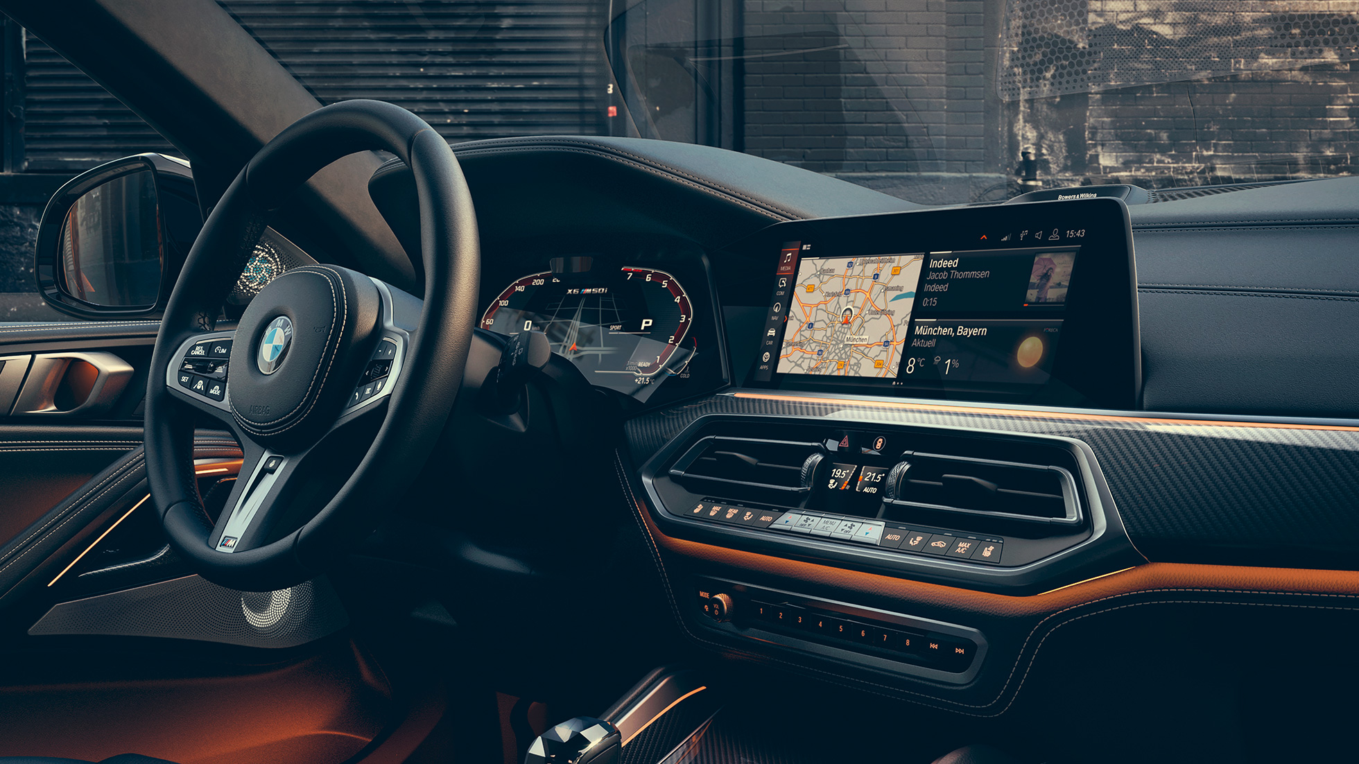 BMW X6 M50i, műszerfal BMW X60 M50i, vezetőorientált műszerfal