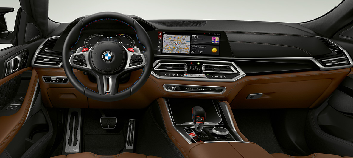 M bőrkormány, BMW X6 M, F96 M bőrkormány kontrasztvarrással, BMW X6 M, F96, 2020, SUV, műszerfal