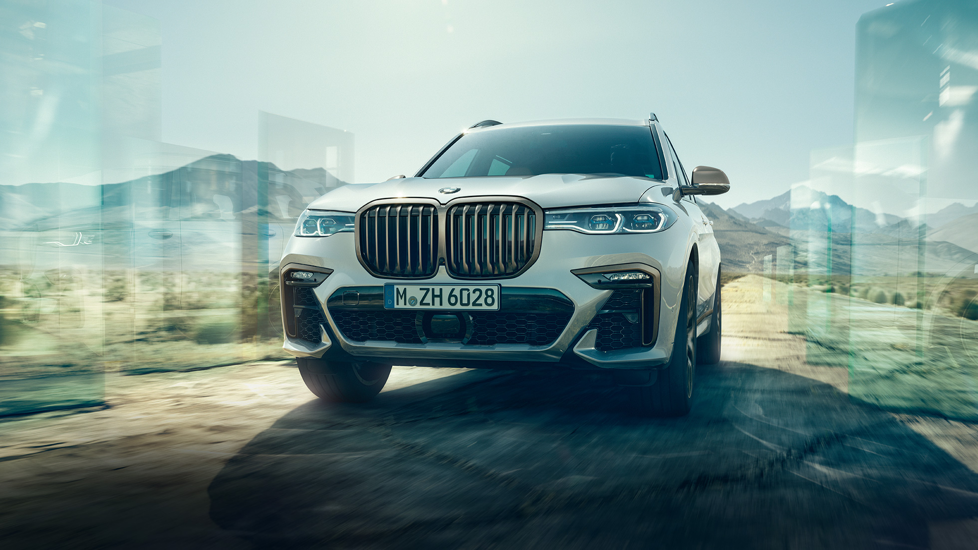 BMW X7 M50d, elölnézet Kristály fehér BMW X7 M50d, elölnézet, G07, 2019