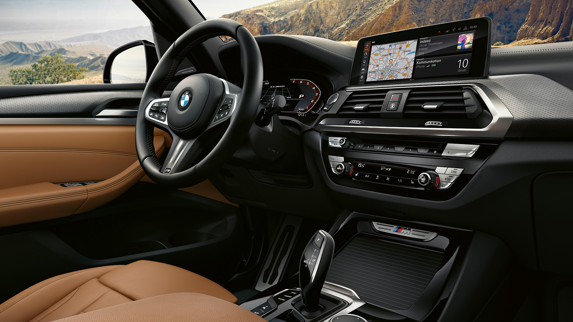 BMW X3 M40i, kormánykerék és műszerfal BMW X3 M40i, kormánykerék és műszerfal