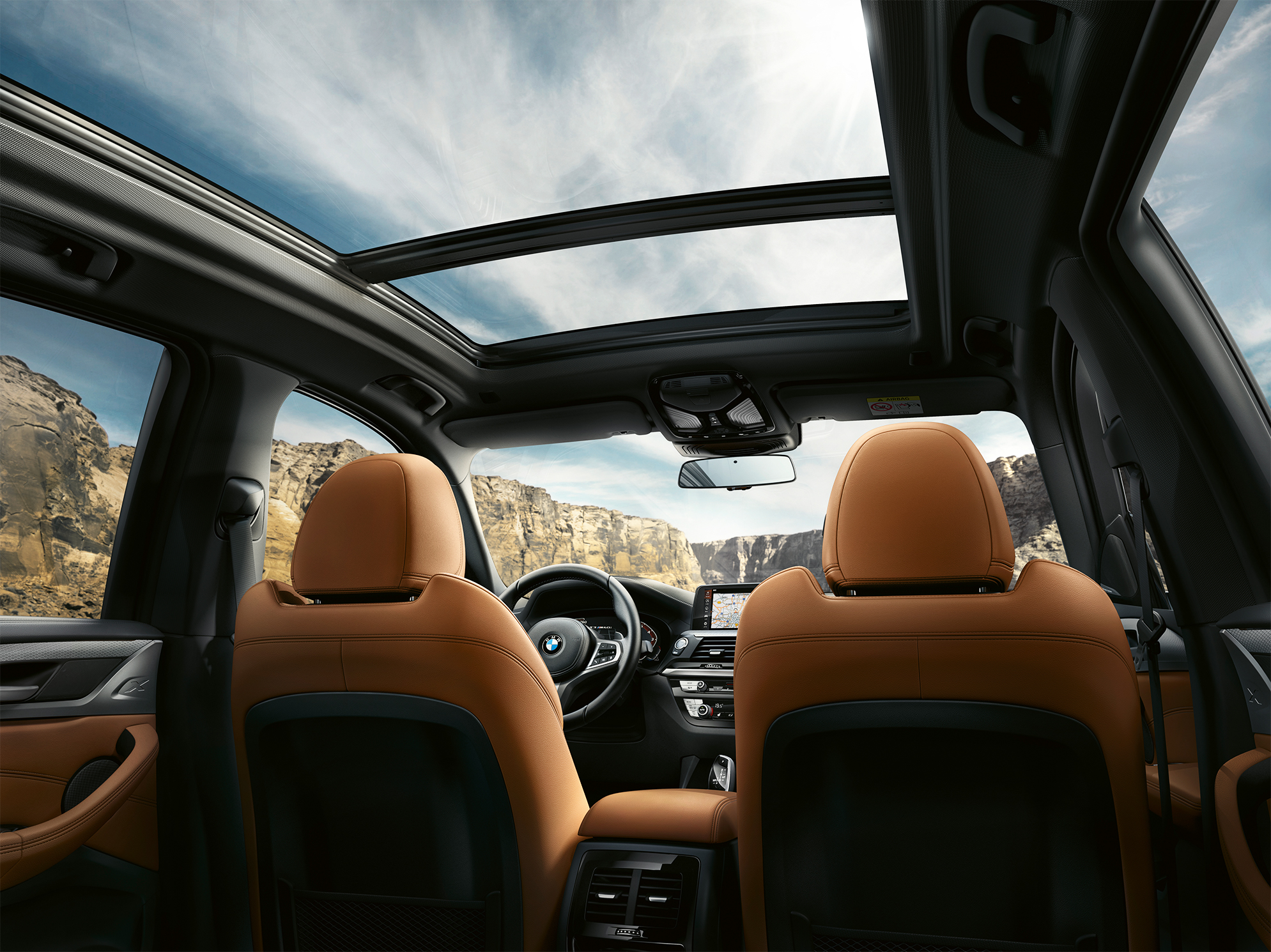 BMW X3 M40i, a belső tér a műszerfallal BMW X3 M40i, a belső tér a műszerfallal