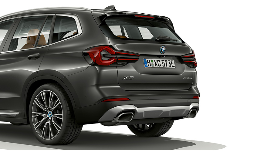 BMW X3, G01, Sophisto szürke, fardizájn, 2021 BMW X3, G01, Sophisto szürke, fardizájn közelről, 2021