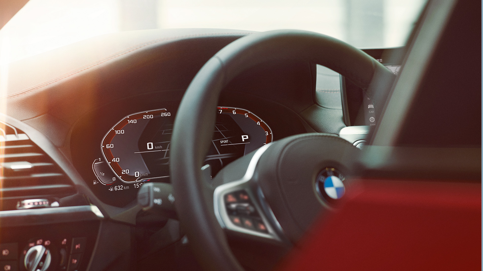 Műszerfal, BMW X4 BMW X4, G02, 2018, a műszerfal közelről