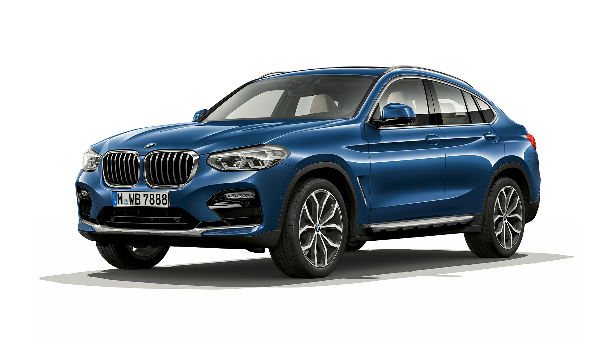 Rézsútos elölnézet, BMW X4, xLine modell BMW X4 xDrive 20d, xLine modell, G02, Phytonic kék, rézsútos elölnézet