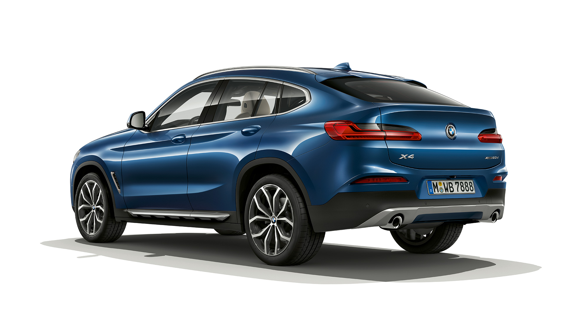 Rézsútos hátulnézet, BMW X4, xLine modell BMW X4 xDrive 20d, xLine modell, G02, 2018, Phytonic kék, rézsútos hátulnézet